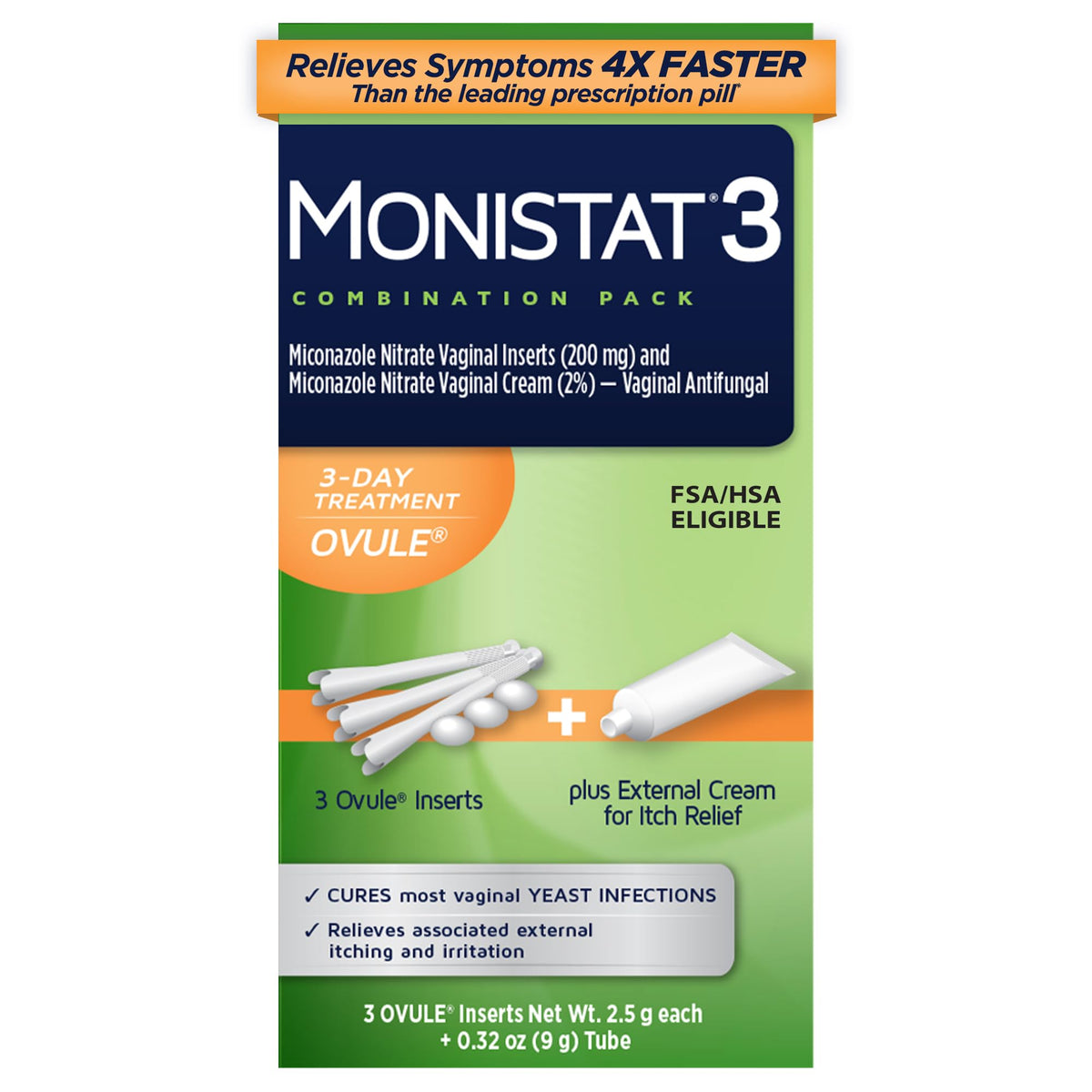 Monistat envase frontal mostrando nombre y presentación para identificación rápida