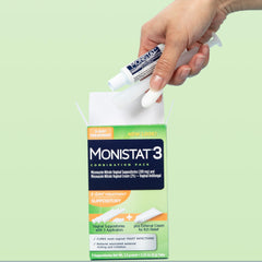Etiqueta Monistat con ingredientes y dosis visible para uso informado