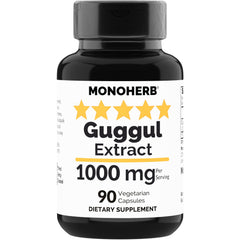 Monoherb Guggul Extract, bote de 90 cápsulas para uso diario.