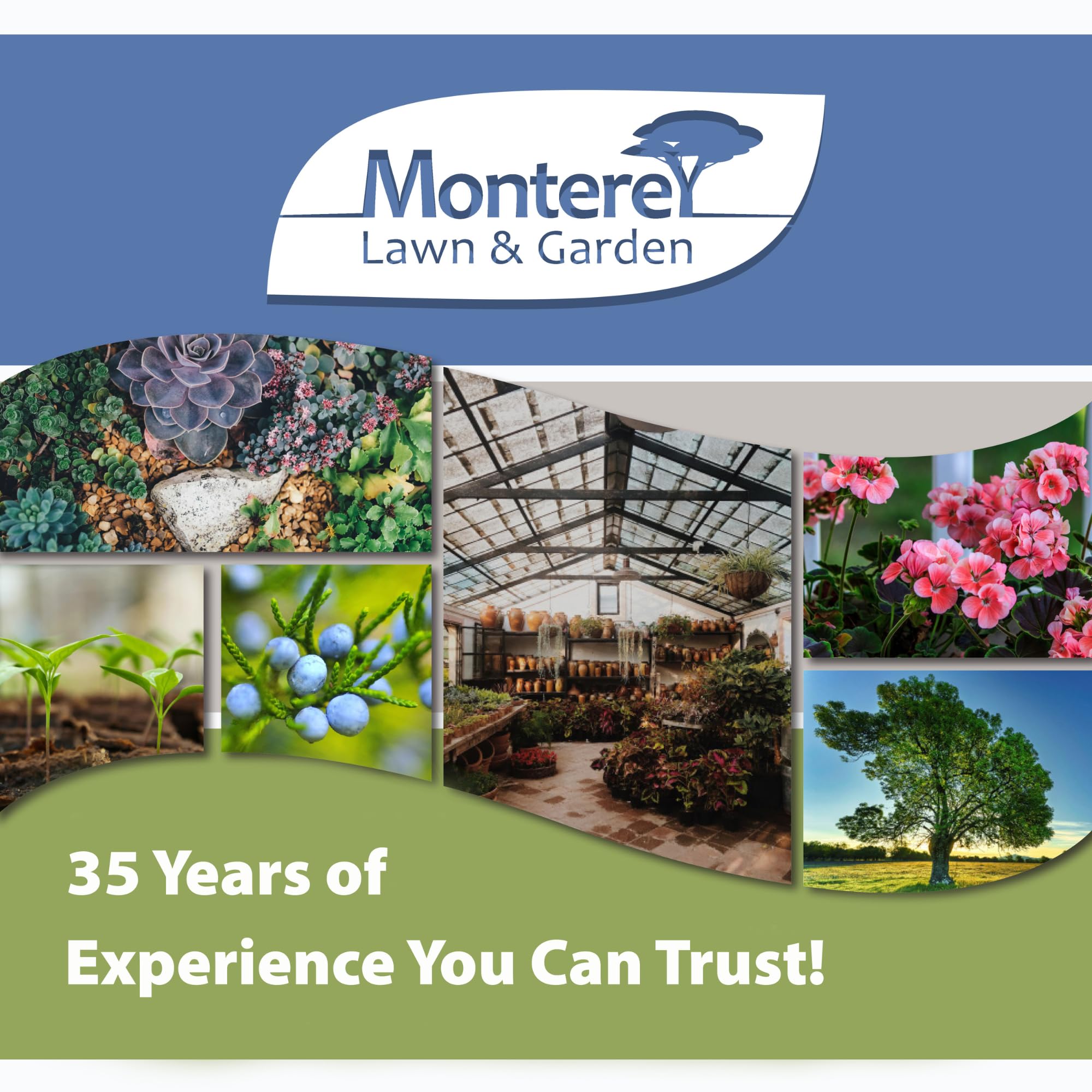 Monterey etiqueta OMRI destacada, válido para jardinería orgánica