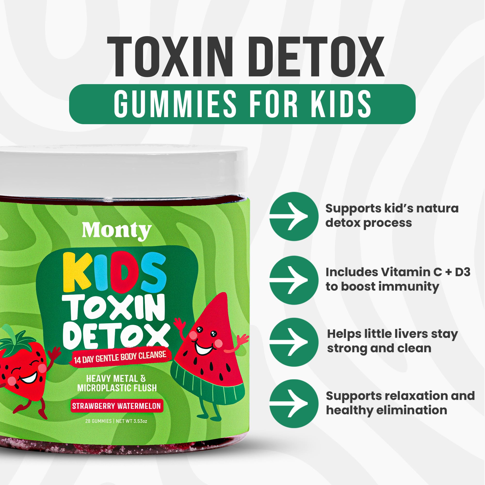 Monty Supplements gominolas en tazón listas para tomar, motivan cumplimiento diario