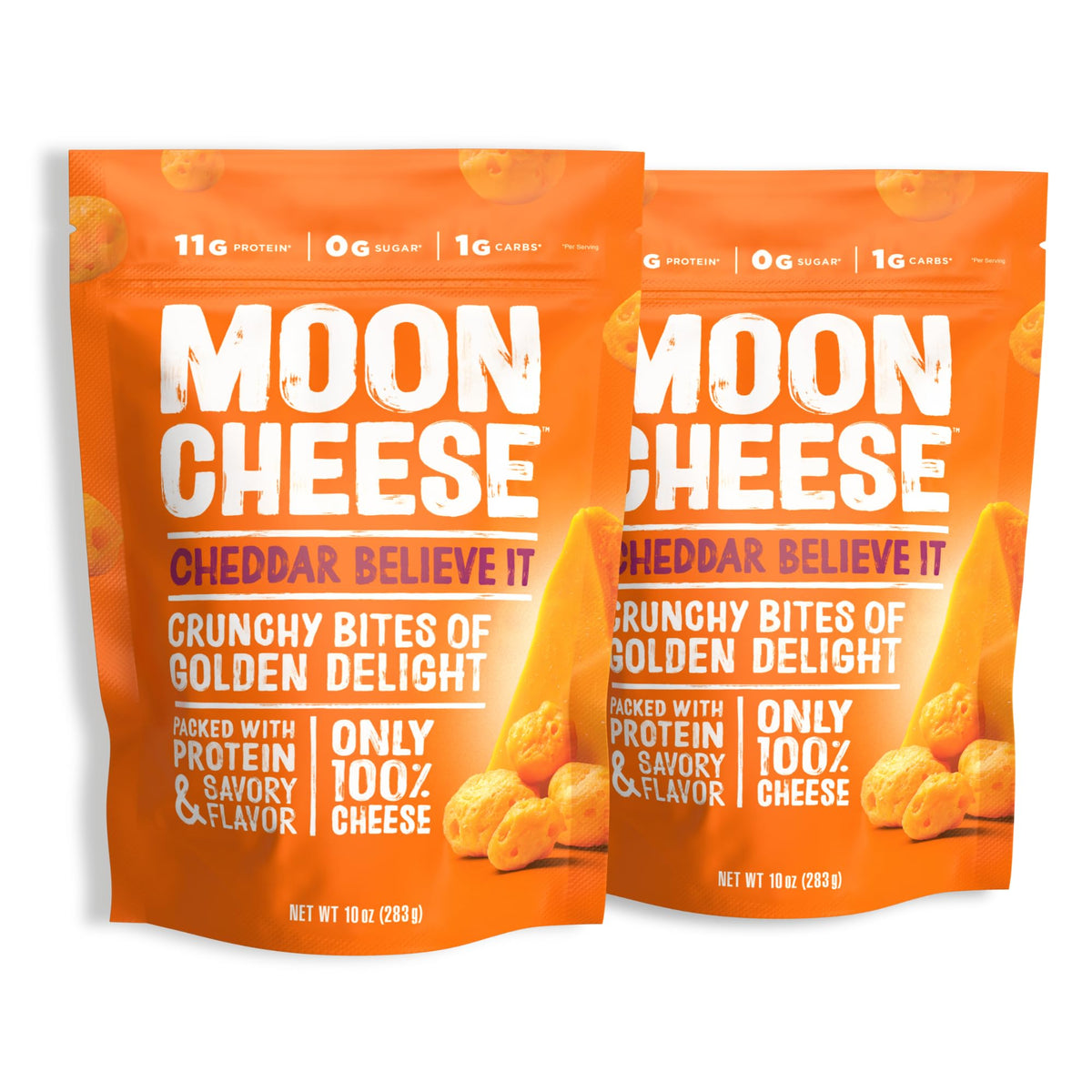 Moon Cheese presentación frontal muestra paquete doble y conveniencia