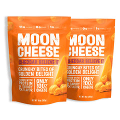 Moon Cheese presentación frontal muestra paquete doble y conveniencia