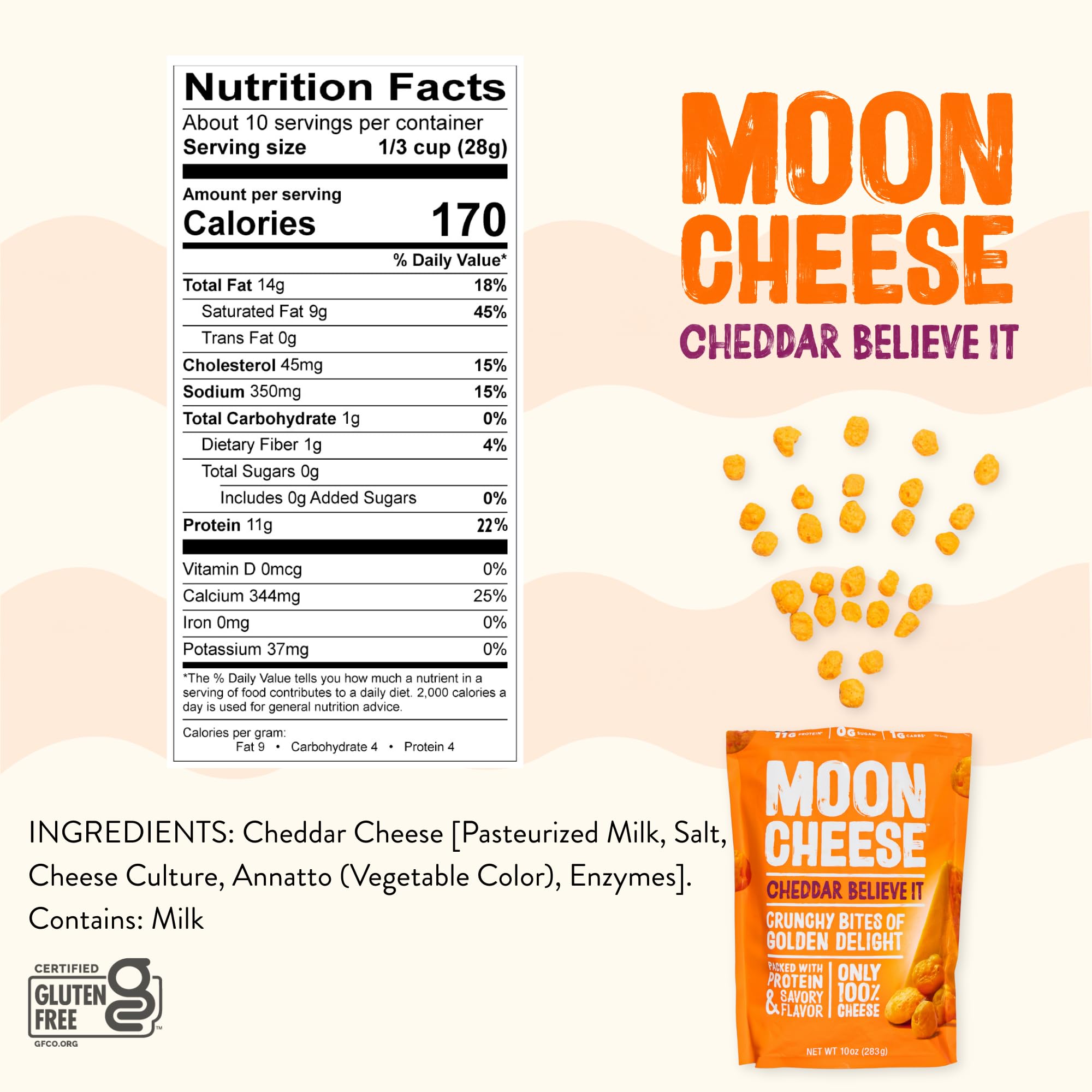 Moon Cheese comparación de tamaño para entender porciones prácticas