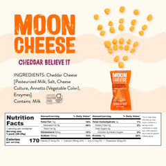 Moon Cheese etiqueta nutricional para verificar ingredientes