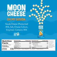 Moon Cheese etiqueta nutricional visible, información clara y útil