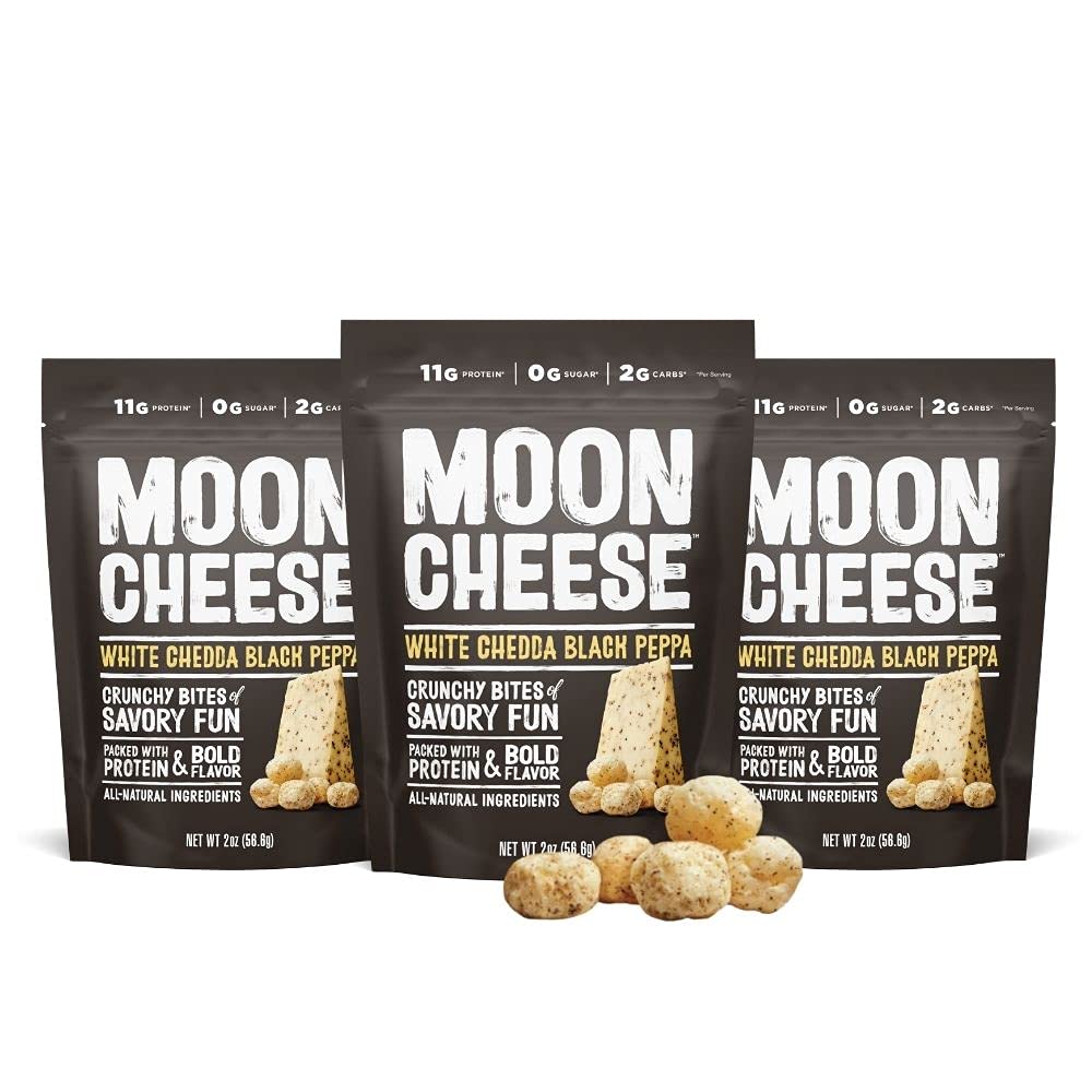 Moon Cheese frente del empaque mostrando marca y sabor con conveniencia