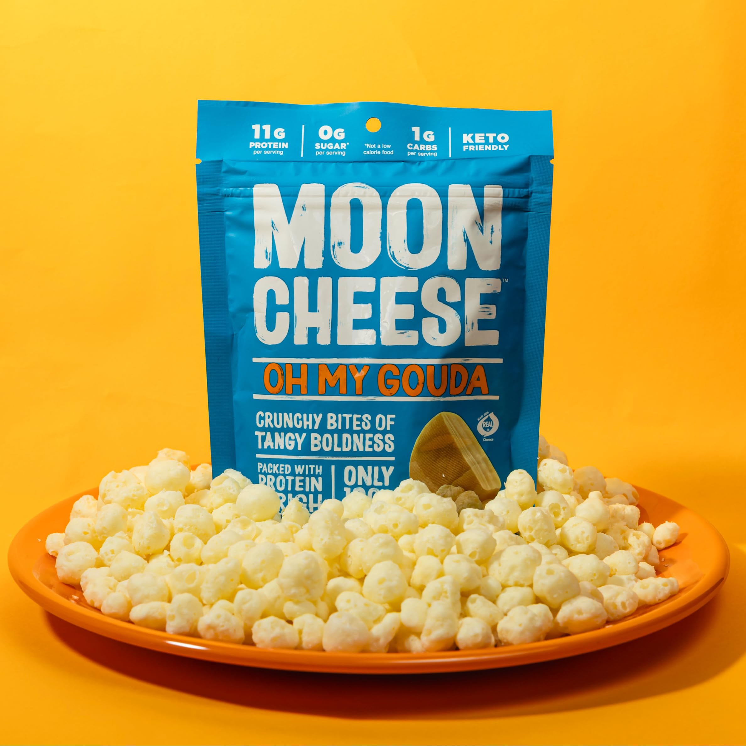 Moon Cheese etiqueta de ingredientes y valor nutricional transparente