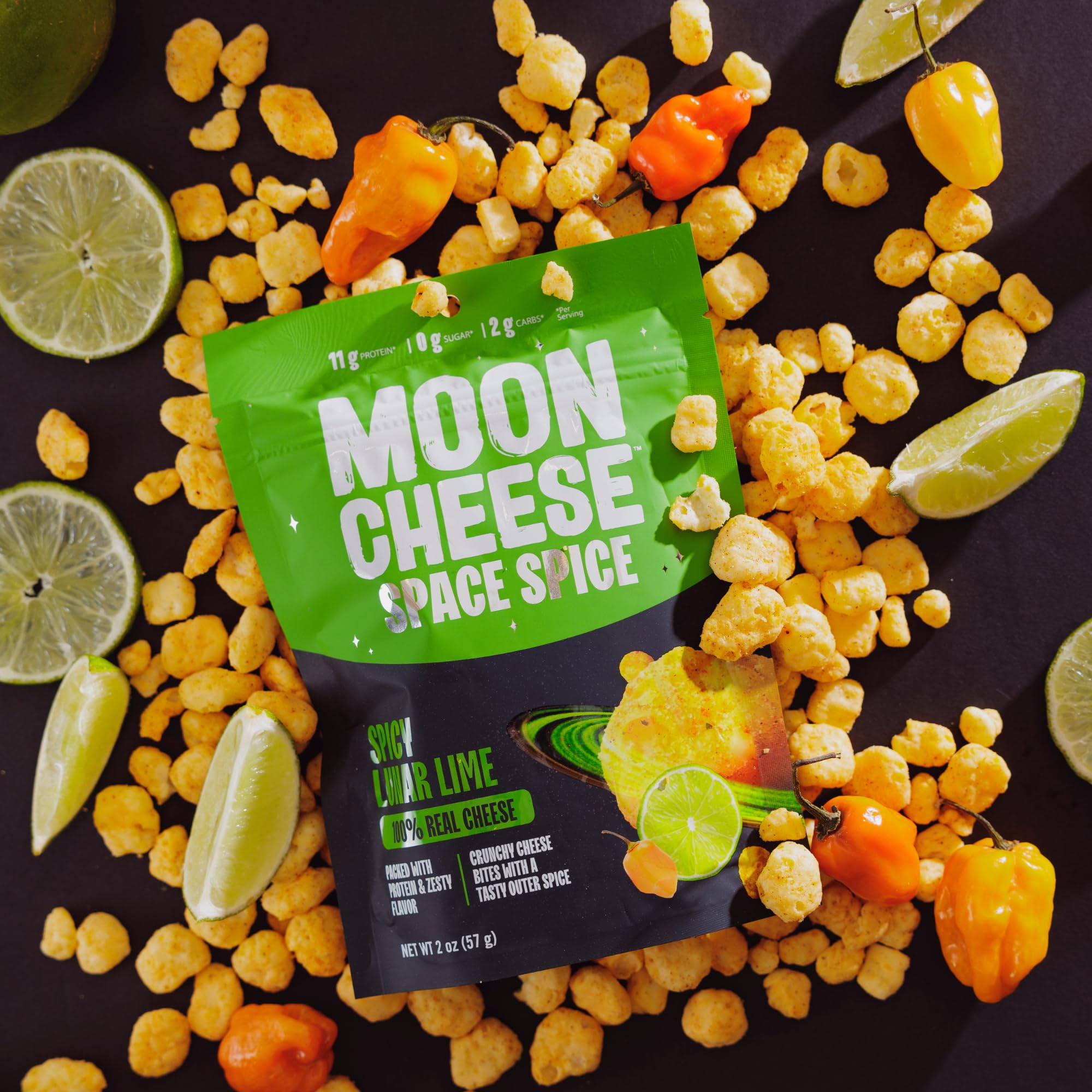 Moon Cheese ingredientes y especias señalando calidad y sabor