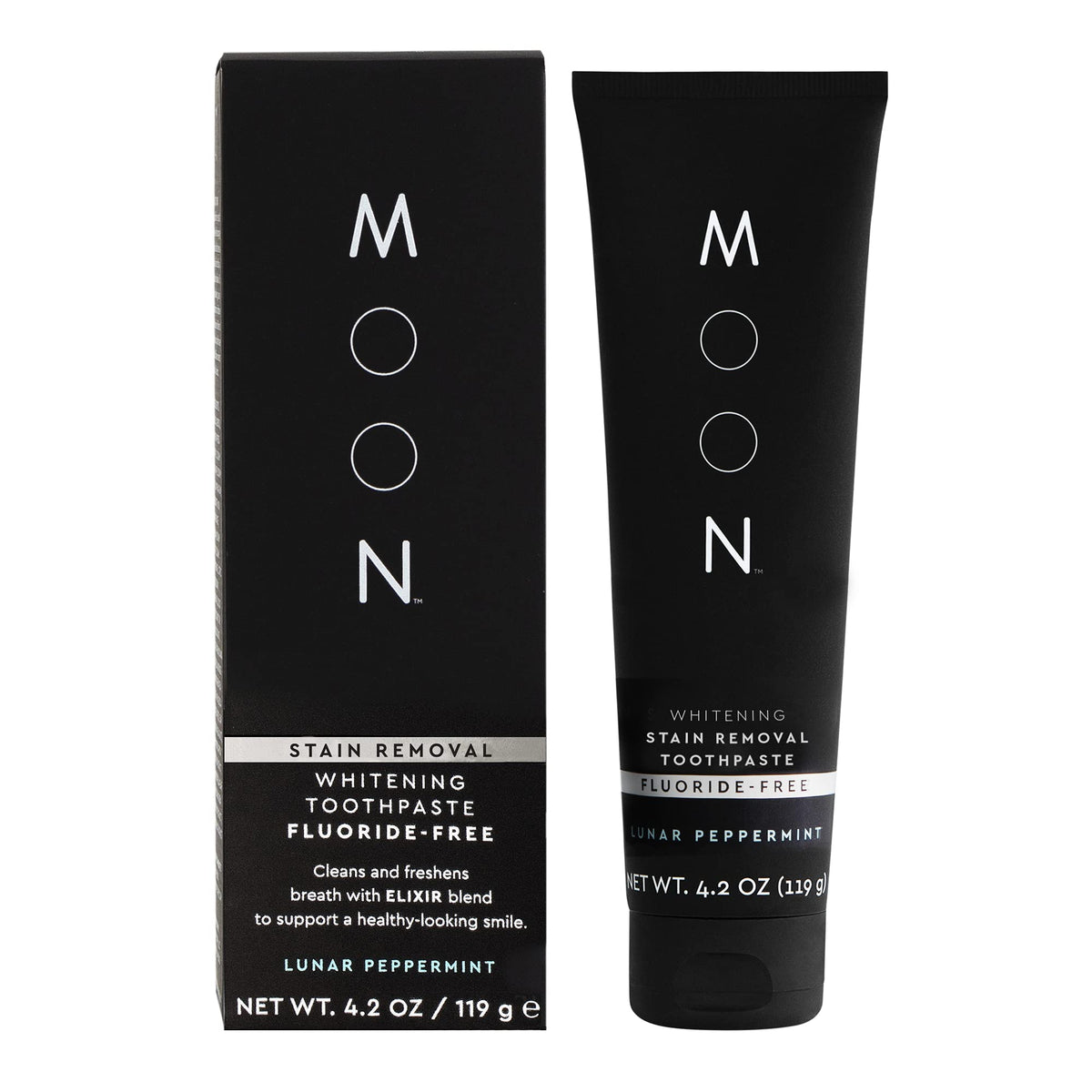 MOON frente del empaque mostrando diseño y beneficios visibles