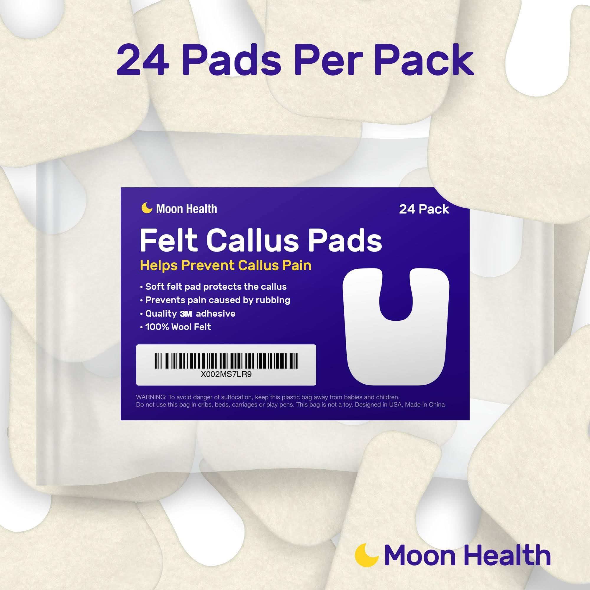 Moon Health detalle del fieltro médico que amortigua y protege el callo