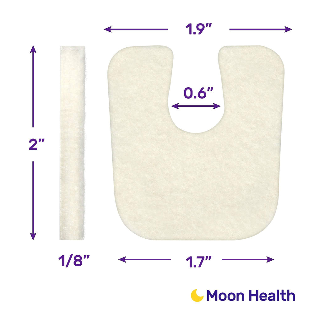 Moon Health comparación de tamaño con manos para ver escala y facilidad de recorte
