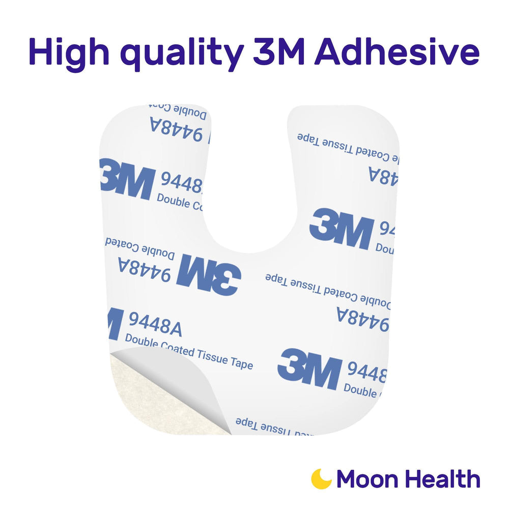Moon Health almohadilla en uso en talón dentro de zapatilla deportiva, reduce fricción