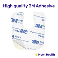 Moon Health almohadilla en uso en talón dentro de zapatilla deportiva, reduce fricción
