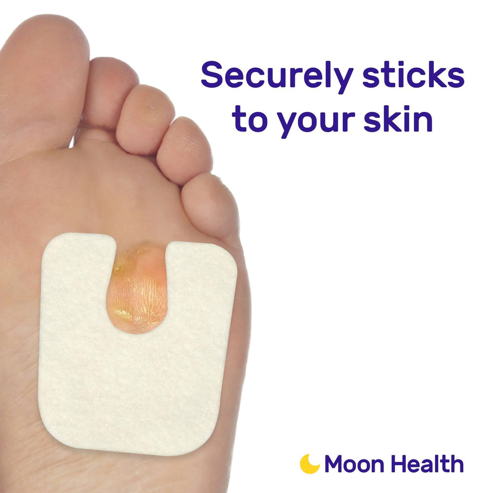 Moon Health vista del adhesivo 3M que asegura sujeción duradera y sin residuos