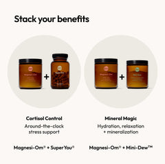 Moon Juice escena lifestyle Magnesi-Om berry en mesa que inspira descanso