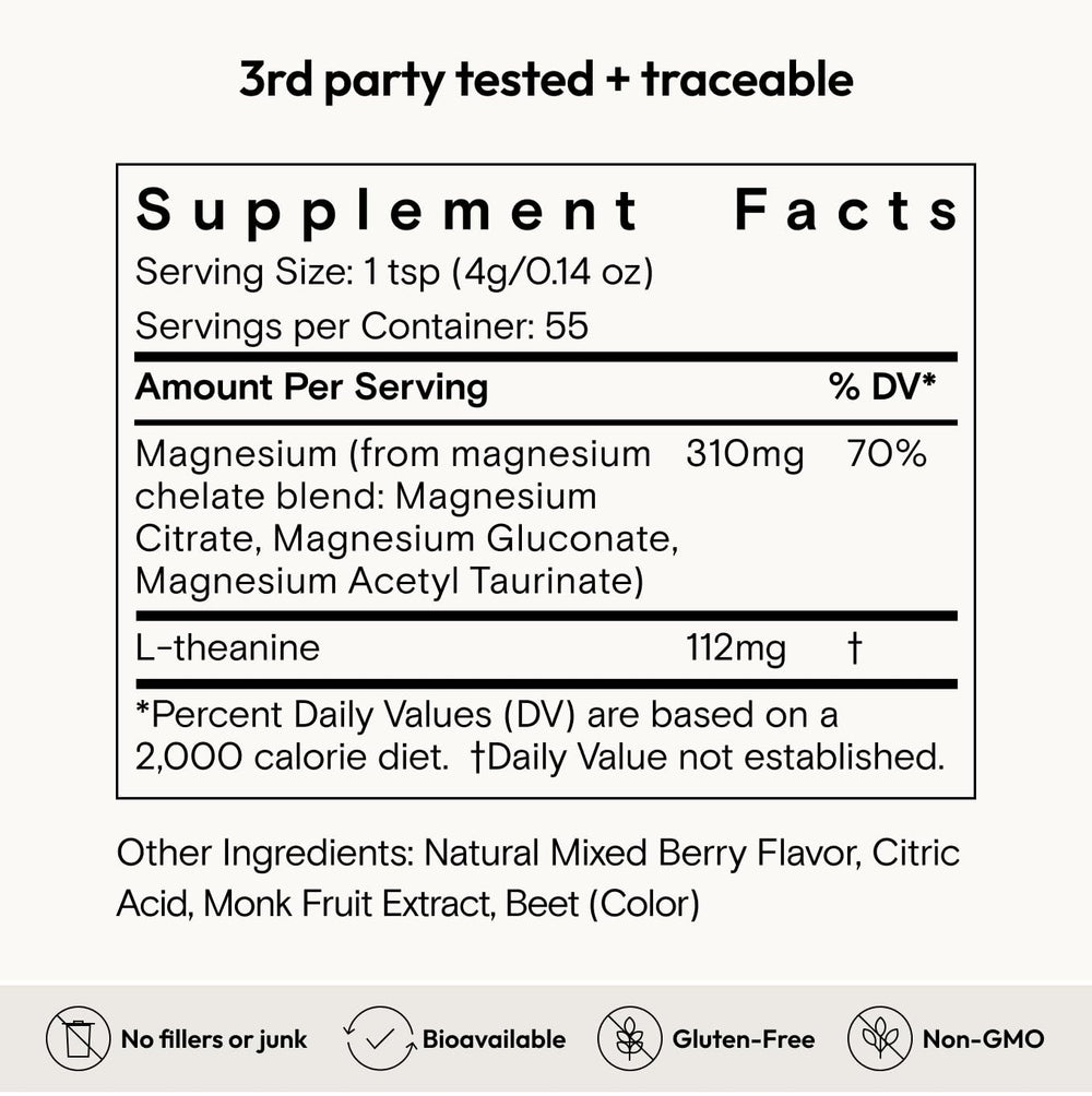 Moon Juice polvo Magnesi-Om textura fina que facilita disolución rápida y absorción