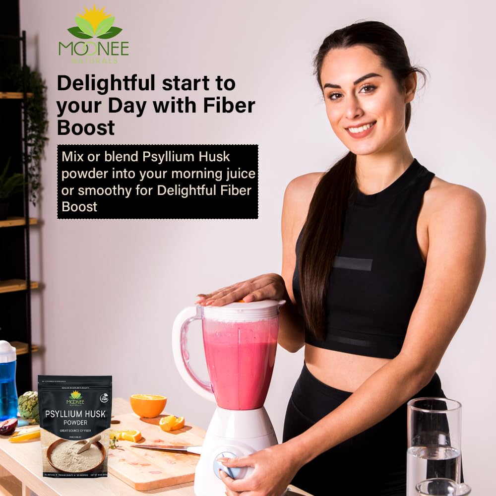Moonee Naturals cucharita con porción, muestra dosificación práctica