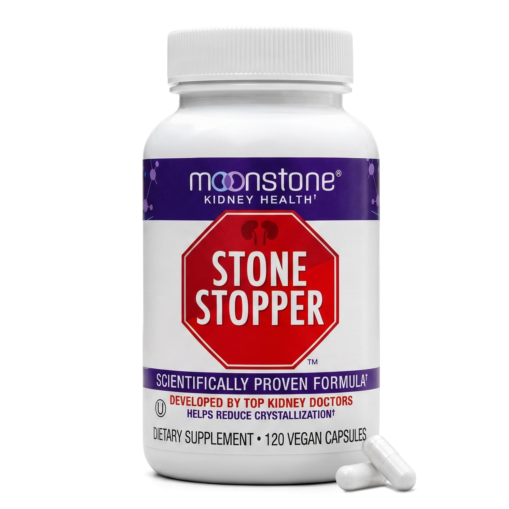 Moonstone envase frontal mostrando diseño y cantidad, apoyo en prevención renal