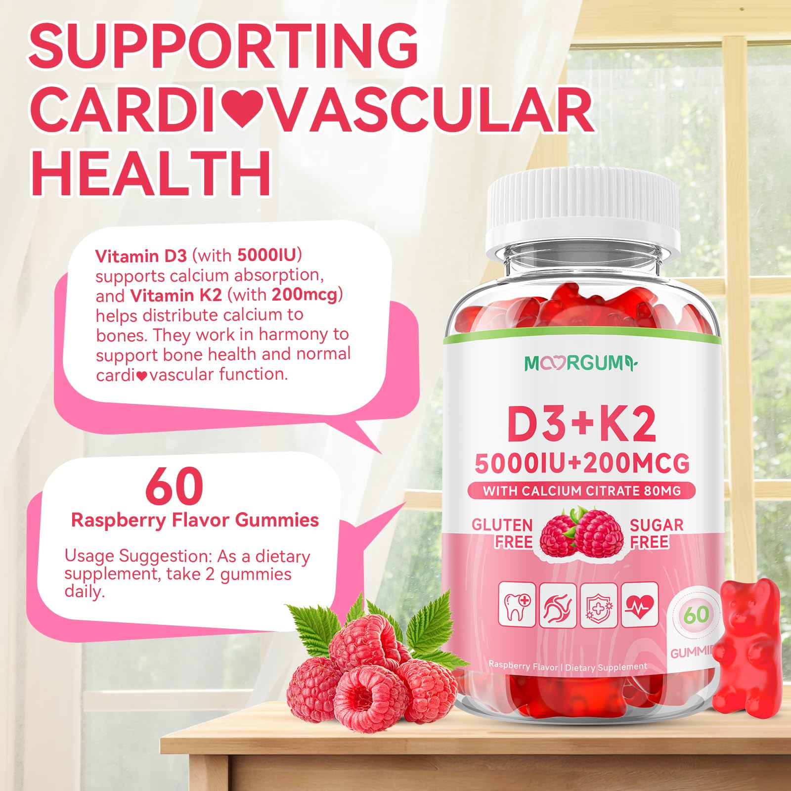 MOORGUMY etiqueta con lista de ingredientes y concentración de nutrientes