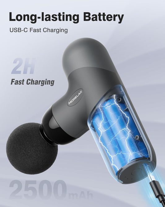 Morelax Mini Pistola de Masaje con cabezas de masaje para distintas zonas