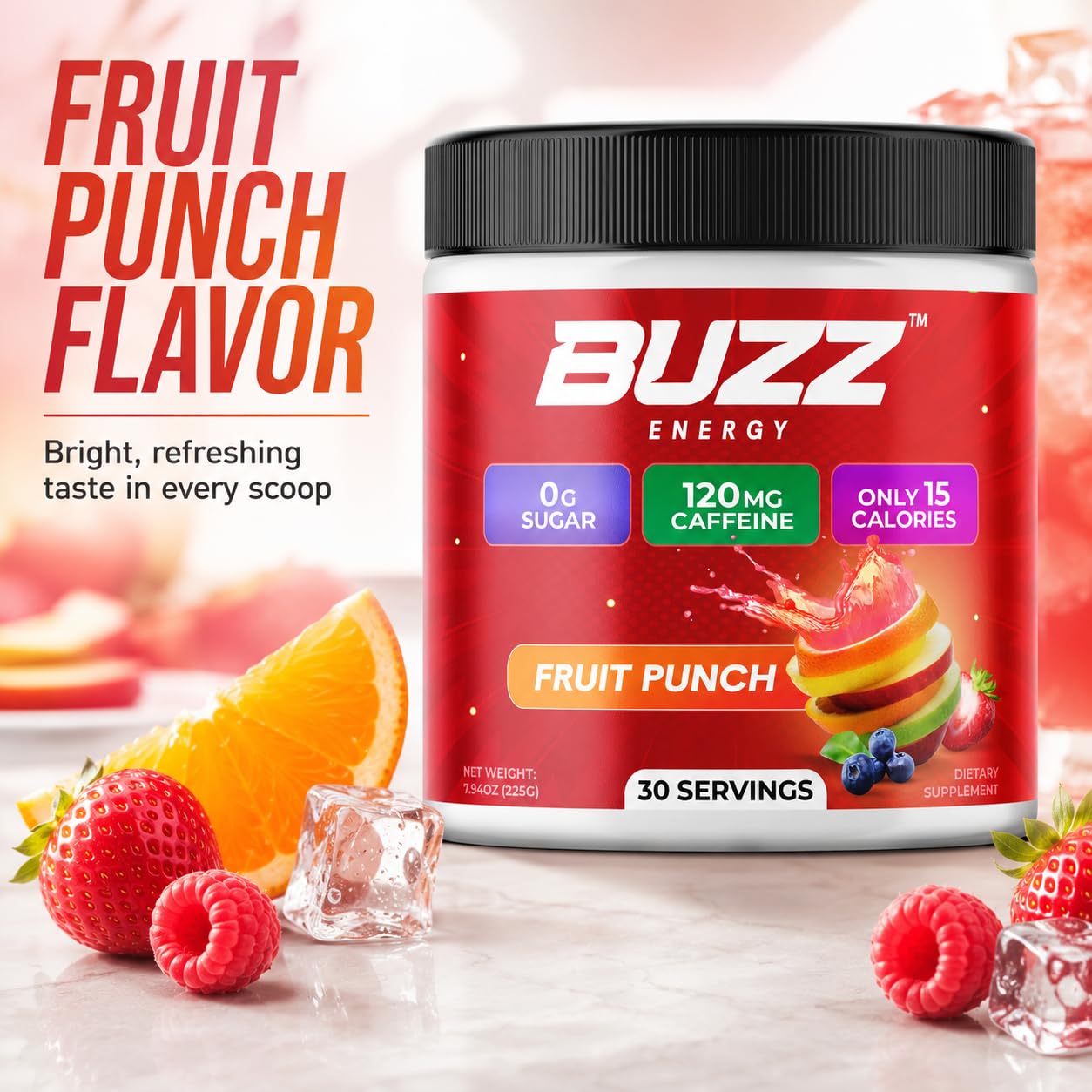 Morning Buzz persona en gimnasio antes de entrenar con enfoque y energía