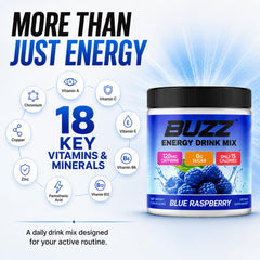 Morning Buzz etiqueta de ingredientes y vitaminas para transparencia