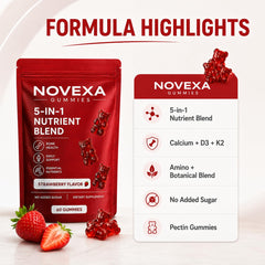 MORTAINE ingredientes Novexa con espirulina y minerales visibles para nutrición
