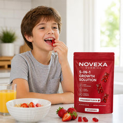 MORTAINE gomitas Novexa en rutina matutina mostrando conveniencia y sabor