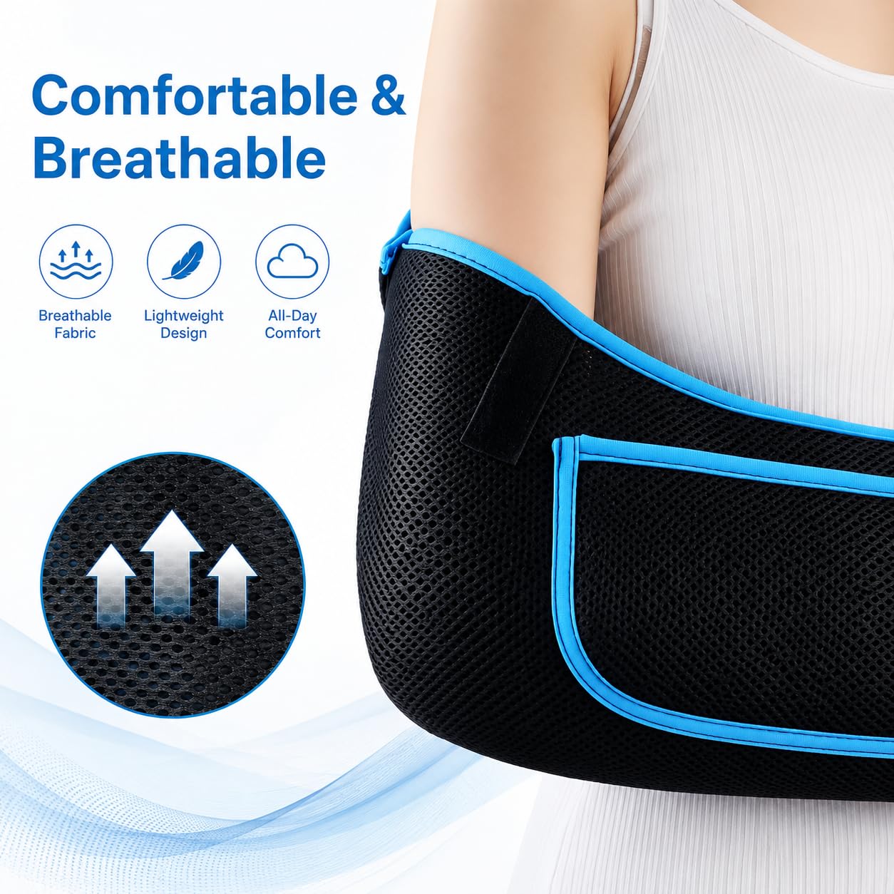 mosago bolsa del brazo y almohadilla de muñeca para soporte y protección