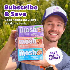 MOSH barra en mano para comparar tamaño y conveniencia portátil