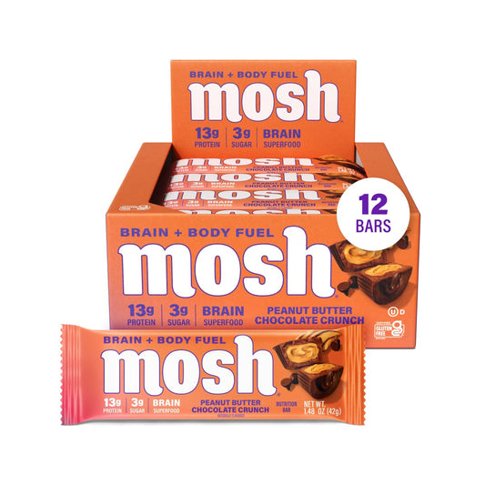 MOSH empaque frontal mostrando sabor y beneficios para enfoque