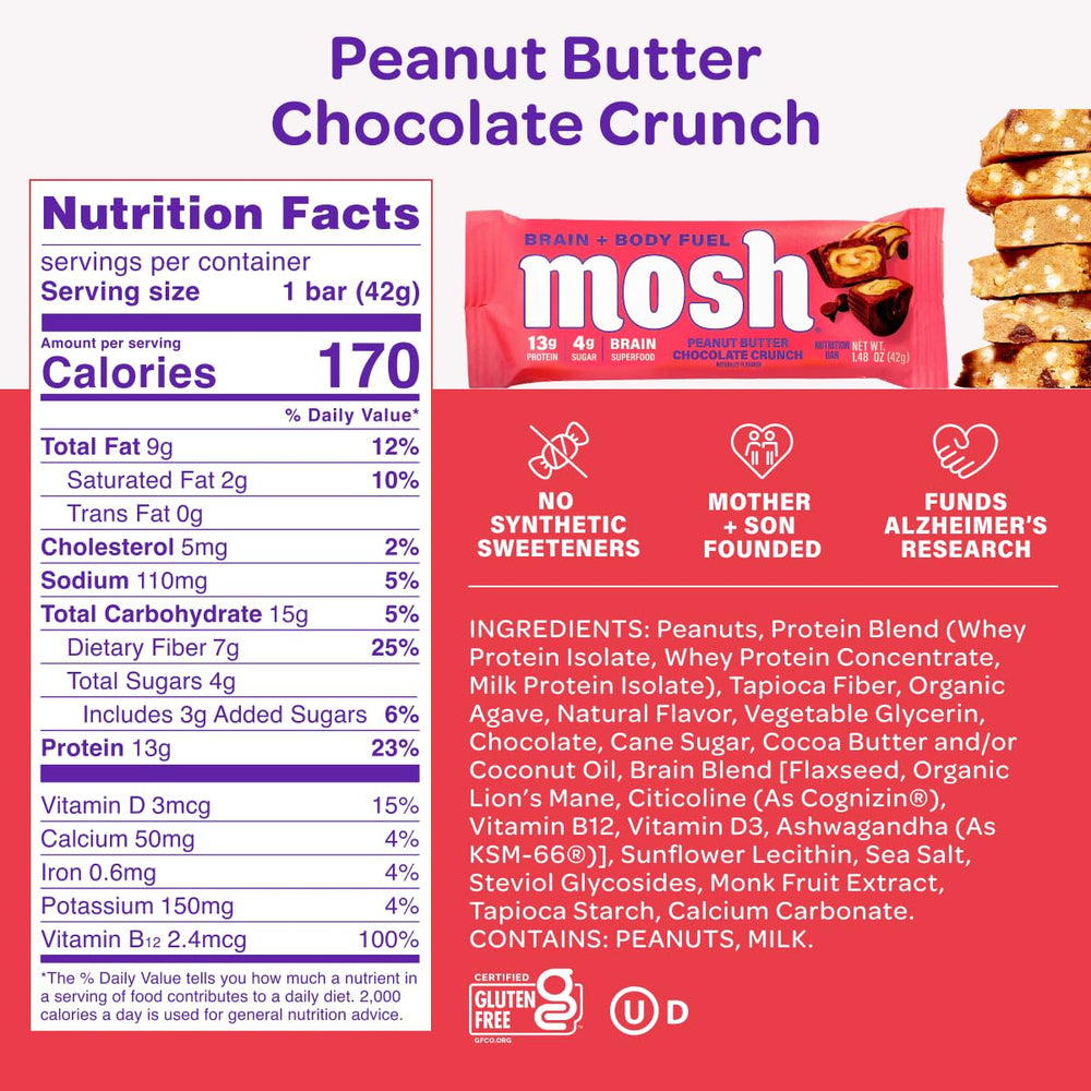 MOSH primer plano del crujiente de cacahuate para experiencia sensorial