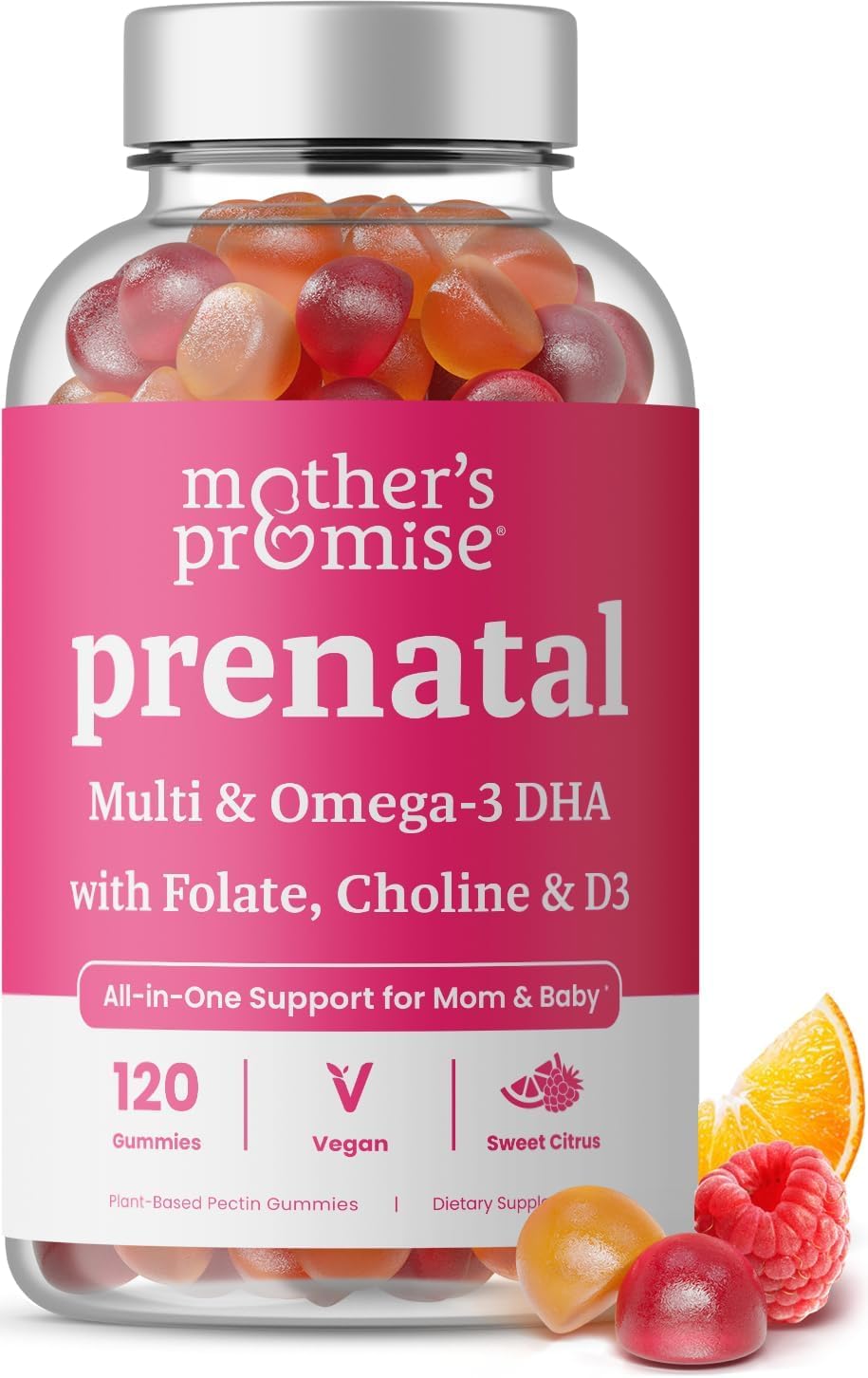 Mother's Promise envase frontal mostrando diseño y cantidad 120 unidades, confianza y claridad