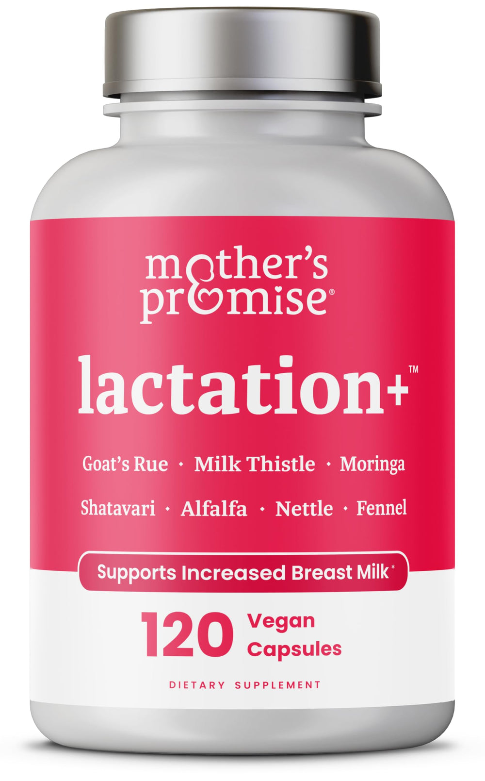 Mother's Promise envase frontal con etiqueta clara y beneficios visibles