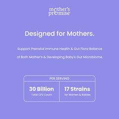 Mother's Promise etiqueta con ingredientes y prebióticos orgánicos para confianza en la fórmula