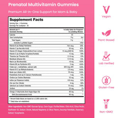 Ingredientes clave de Mother's Promise expuestos para resaltar DHA vegano y metilfolato