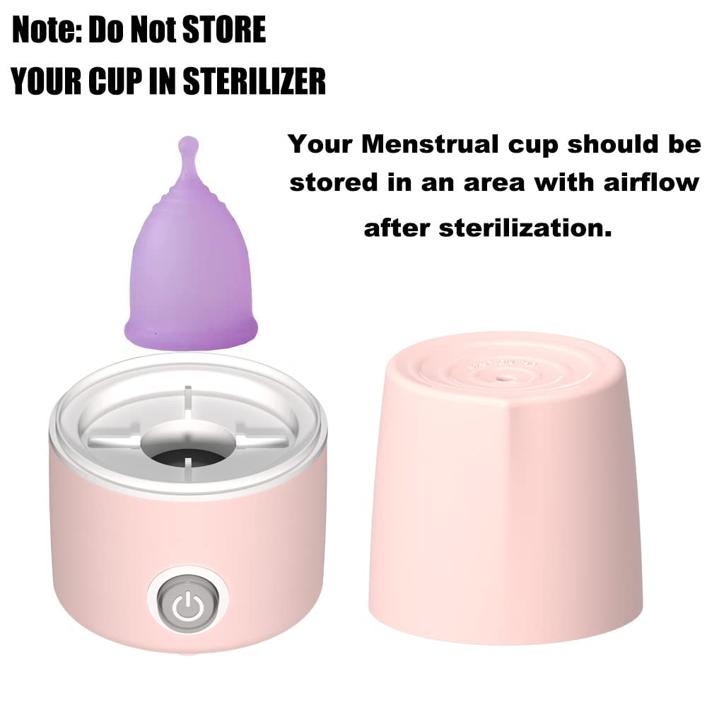 Mottery en uso con una copa menstrual demostrando limpieza rápida