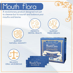 MouthFlora sobre individual abierto con polvo listo para disolver y dosificación exacta