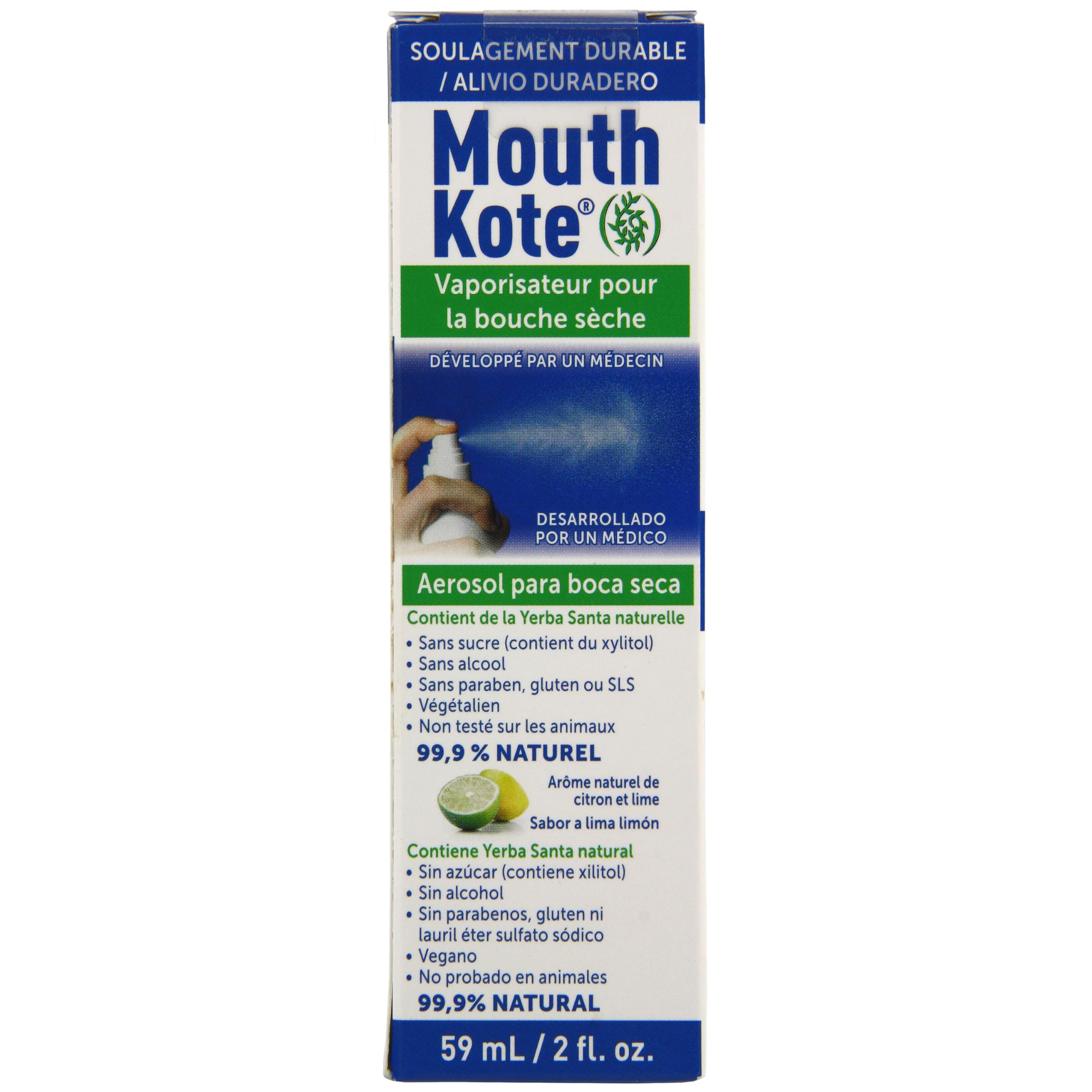 MouthKote spray rociado en la mano para ver su textura ligera