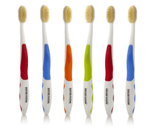 MOUTHWATCHERS paquete frontal mostrando seis cepillos para limpieza profunda