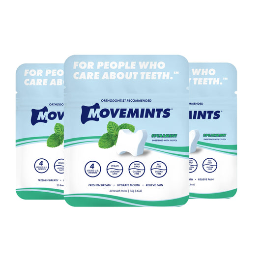 Movemints empaque frontal mostrando pack de 3 y beneficio práctico