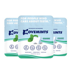Movemints empaque frontal mostrando pack de 3 y beneficio práctico