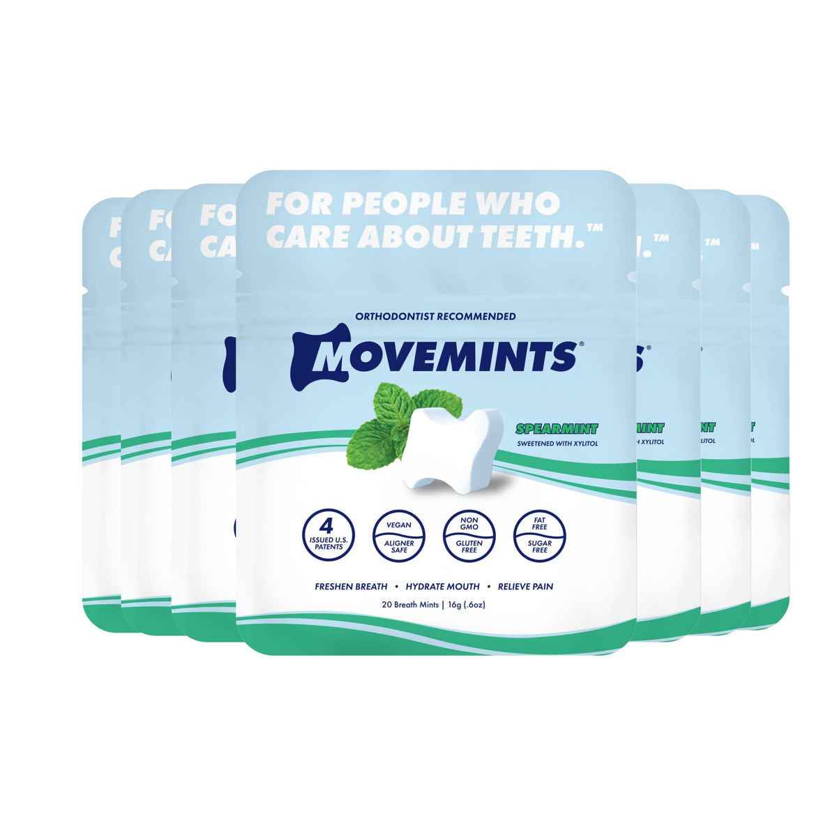 Movemints paquete frontal mostrando diseño y cantidad, comodidad instantánea