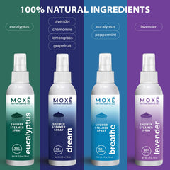 MOXĒ ambiente de baño con toallas que muestra uso relajante en casa