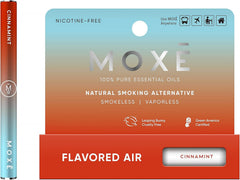 MOXE inhalador frontal mostrando diseño compacto y discreto, fácil transporte