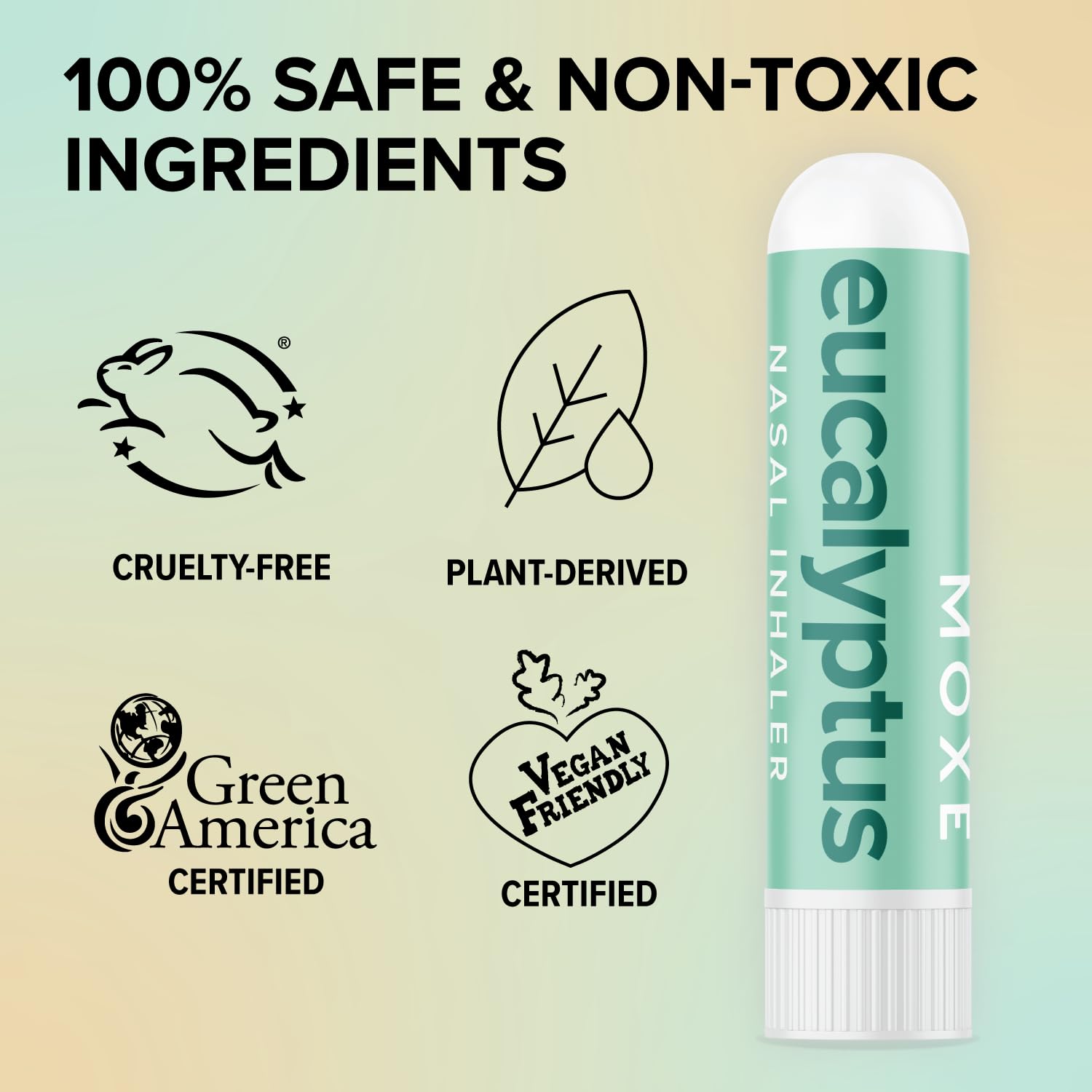 MOXĒ etiqueta con origen hecho en USA y pureza del ingrediente beneficio de confianza