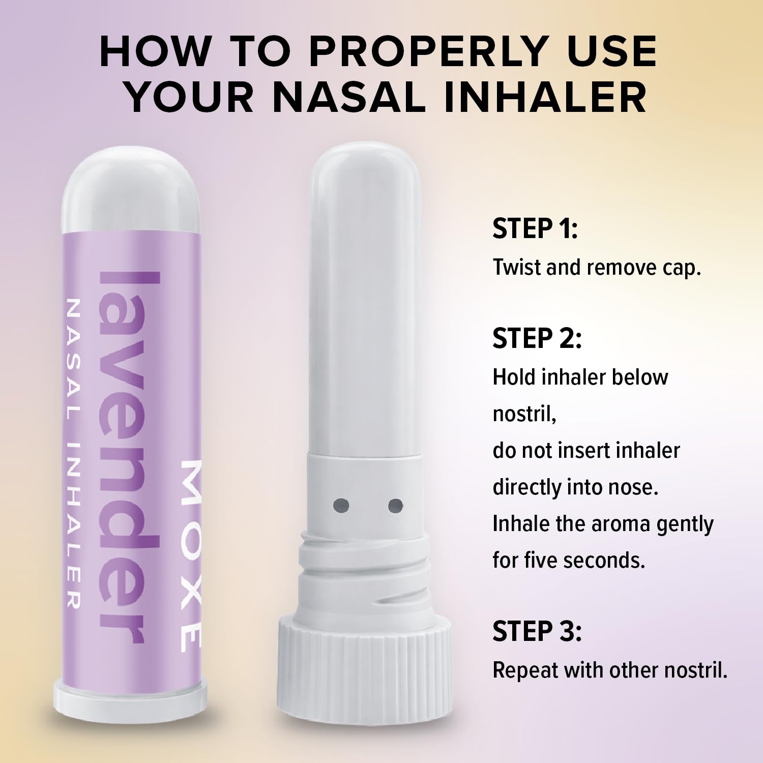 MOXĒ etiqueta del inhalador indicando ingrediente puro y sin aditivos