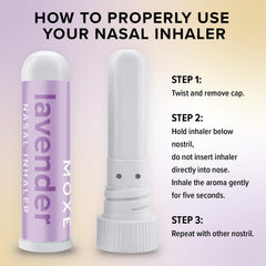 MOXĒ etiqueta del inhalador indicando ingrediente puro y sin aditivos