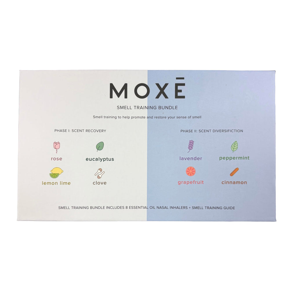 MOXE kit en ambiente de cocina con plantas, sugiere incorporación del entrenamiento olfativo en la rutina